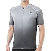 ROTTO Mens Cycling Jersey Short Sleeve Bike Shirt Gradient Color Pro Series with Zipped Rear Pocket