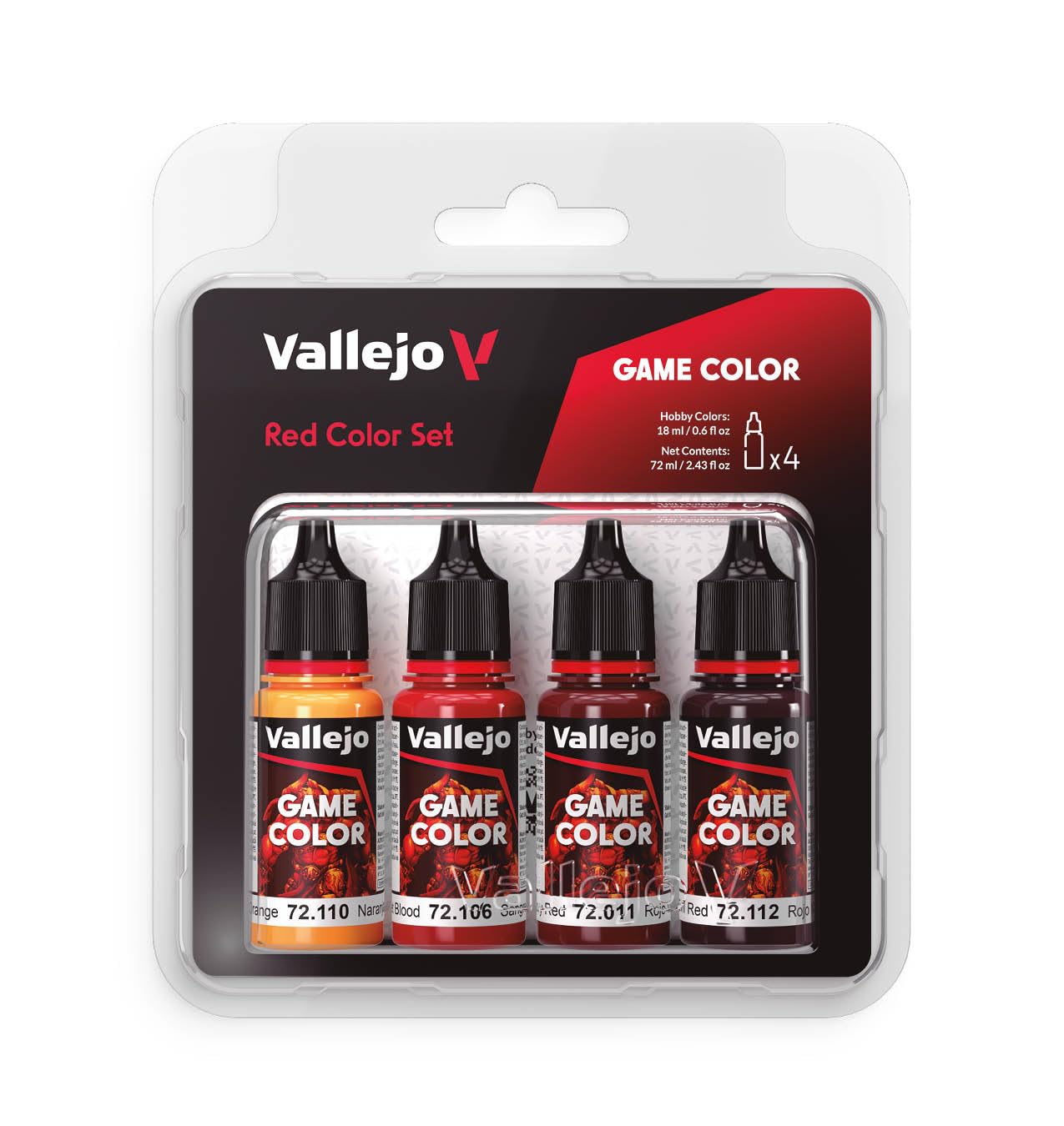Vallejo AV Game Color Set - Red Colors (x4)