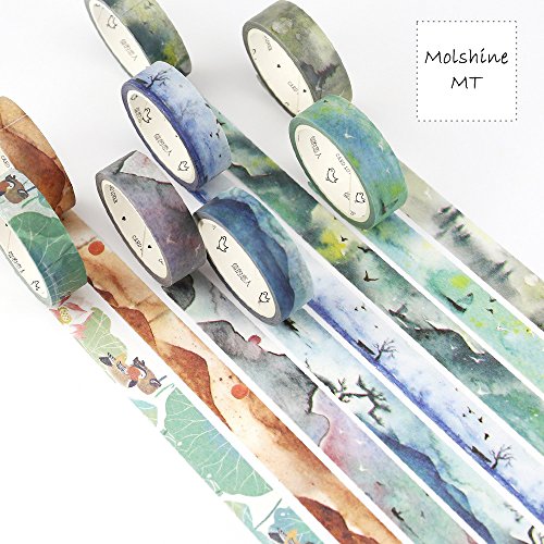 UPC 713651685815, Molshine Set of 8 Decorative Japanese Washi Masking Adhesive Tape –Chinese Antiquity Series - Collection, (15mm X 7m , 0.59inch x 7.66 Yard ) for DIY (WCL029C)