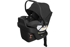 UPPAbaby Aria V2 Lightweight Infant Car Seat - Just Under 6 lbs - Base with Load Leg + Infant Insert + All-Weather FootCover Included - Direct Stroller Attachment - Jake (Charcoal/Black Leather)