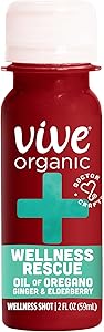 Vive Organic Wellness Rescue Shot, Ginger, Elderberry & Oil of Oregano, 2 Oz