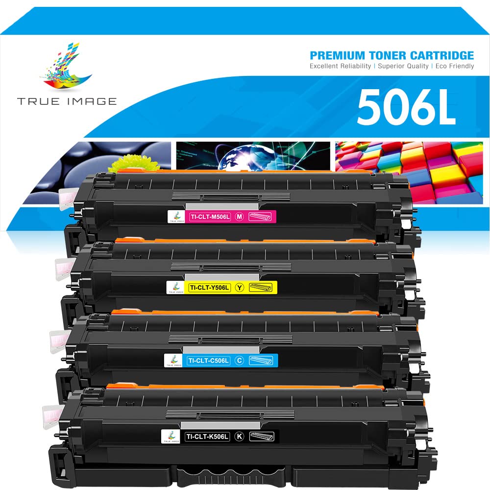 TRUE IMAGE CLT-506L Compatible Toner Cartridge Replacement for Samsung CLT-K506L CLT-Y506L CLT-M506L CLT-C506L CLX-6260FW CLX-6260ND CLX-6260FR CLP 680 680DW 680ND (Black,Cyan,Yellow,Magenta, 4-Pack)