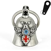 Motorcycle Bell Guardian Angel: Gremlin Bells for Motorcycles | Bee Motorcycle Bells for Bikers with Hanger, Evil Eye Keychain Gifts