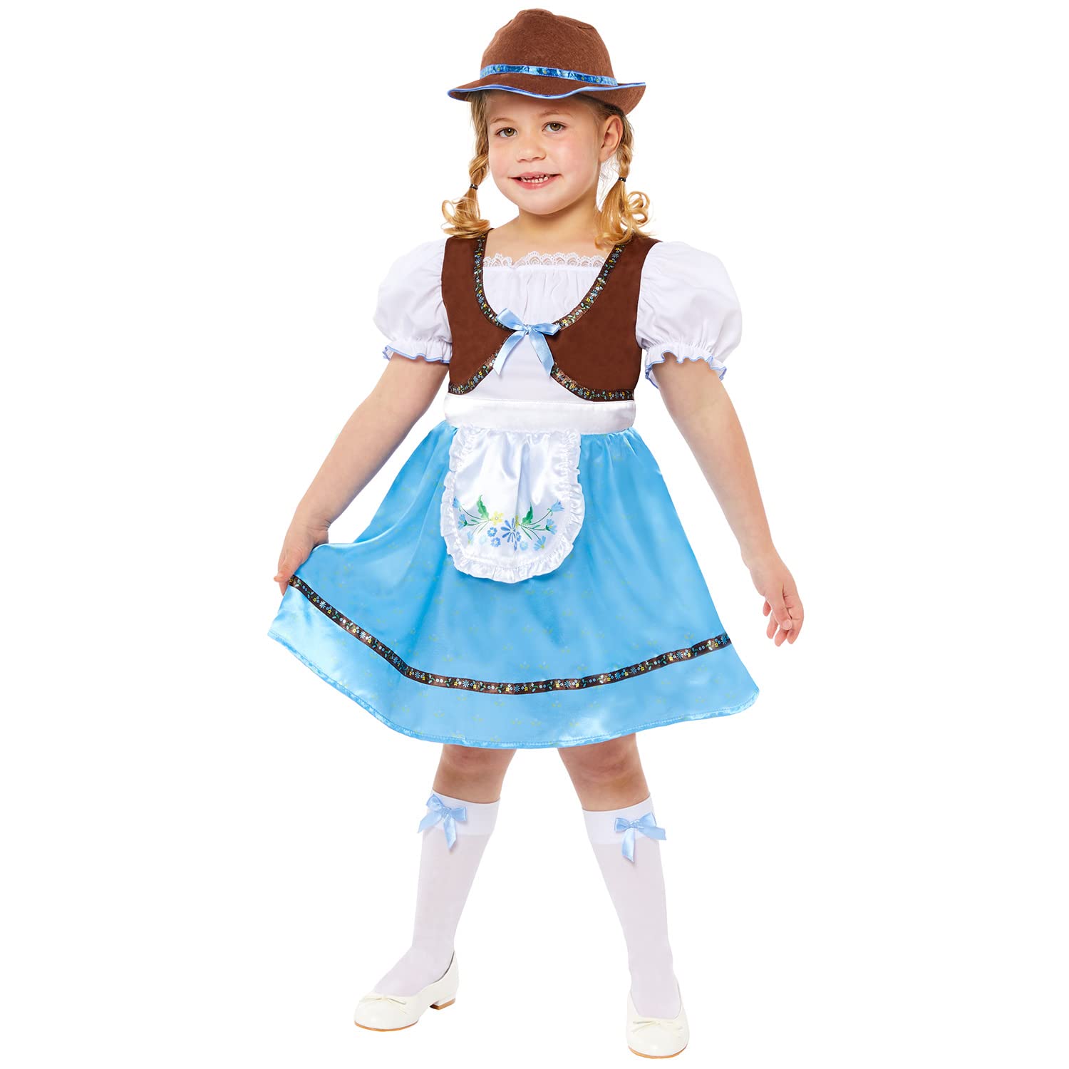 amscan 9917566 9917563 - Childs Bavarian Girl in Blue Fancy Dress Costume Kids Oktoberfest Party Outfit