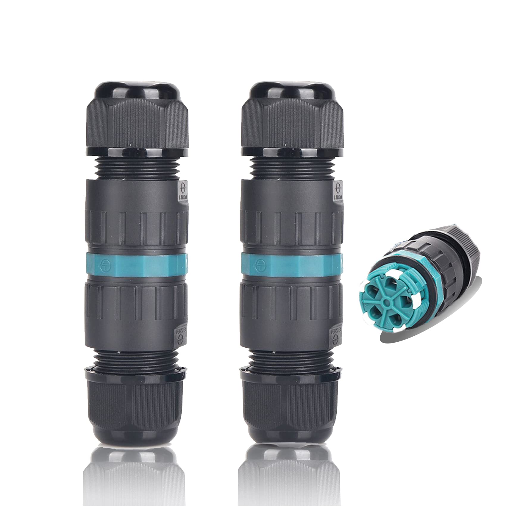 2-Pack 5 Pin M25 Waterproof Cable Connectors IP68 Ø5mm-Ø14mm TÜV Electrical Connection Sleeve Outdoor 5 Pin for Garden and Underground Cable — image 1