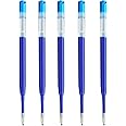 DunBong G2 Gel Ink Pen Refills, for Retractable Gel Pens, 0.5mm Fine Point, Pack of 5 (Blue)