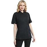 TopTie Women's Chef Coat Short Sleeve Chef Jacket