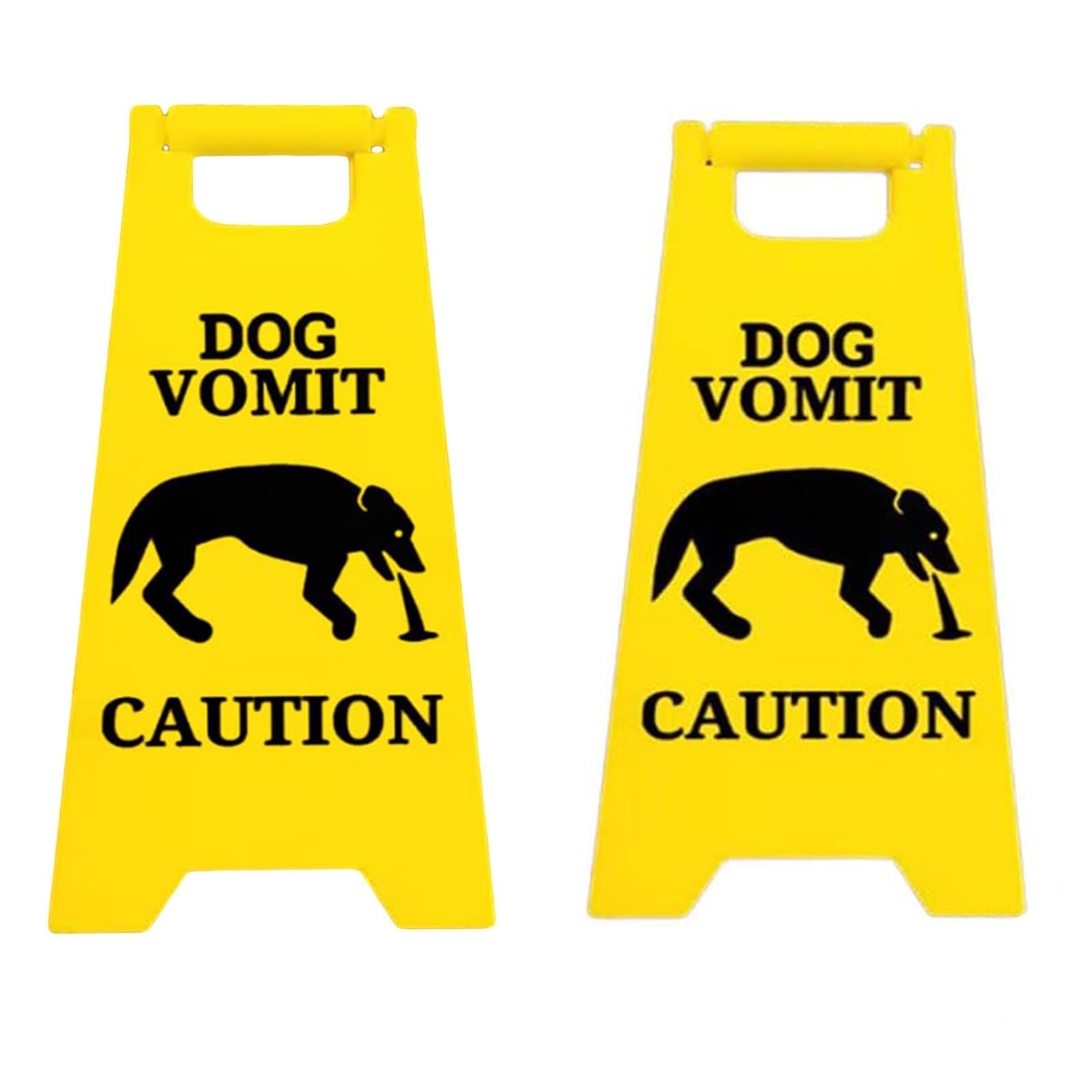 Cat Vomit Floor Sign, Cat Vomit Warning Sign, Yellow Warning Sign, Mini Warning Signs, Novelty Prank Warning Vomiting Sign Christmas Gift (Dog, Small)