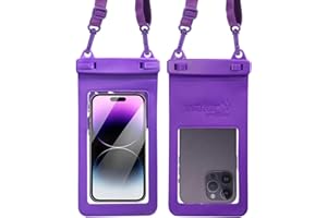 SUNG CHY IPX8, 7.4Waterproof Phone Pouch, Universal Fit(iPhone 16 15 14 13 Plus Pro, 12 11 Pro XR X 8 7 6S Plus SE, Galaxy S25 S24 S23 S20 serries Pixel, Lanyard Included (Purple) 1pack