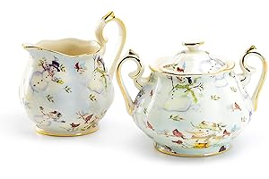 Grace Teaware Holiday Snowman Fine Porcelain Sugar & Creamer Set
