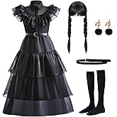 CCJRLM Black Halloween Costumes girls dress for Black Family Kids Cosplay Costumes Dress Up Party Dress 4-14Y