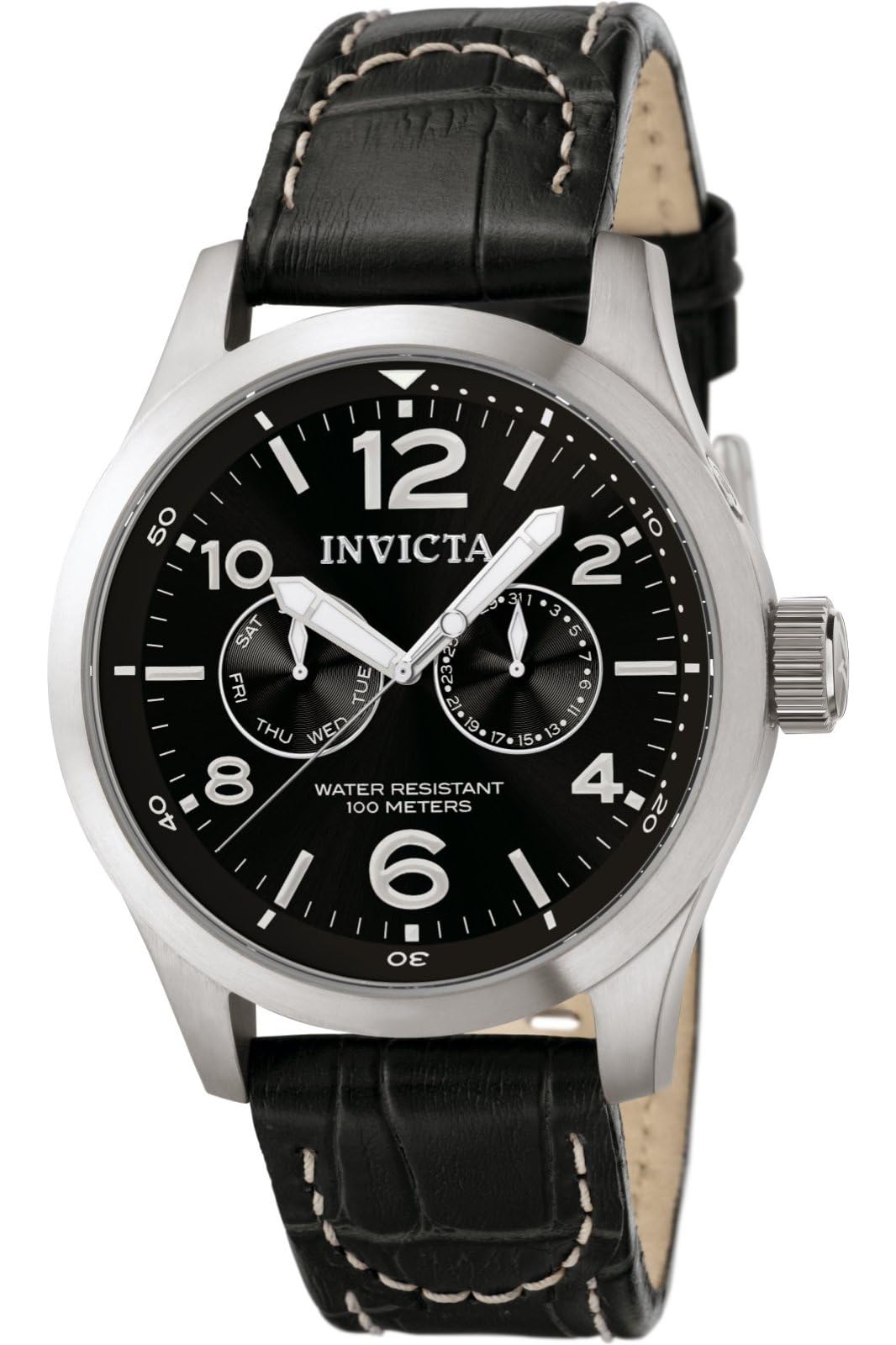 Invicta I-Force 0764 Men's Watch - Waterproof - Analogue - Quartz Movement - stainless steel with Black dial - 48mm