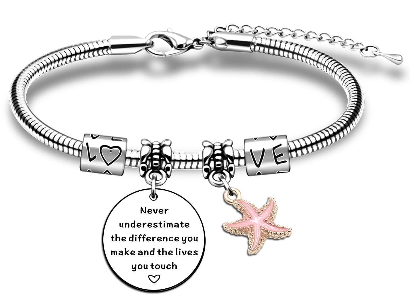 JMIMO Retirement Gifts for Women Thank You Bracelet Appreciation Gifts for Social Worker Volunteer Nurse Teacher Employee Colleagues Leaving Present