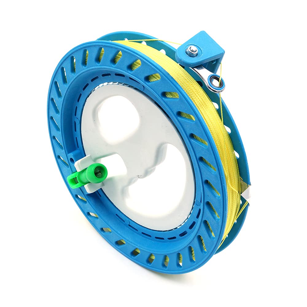 Hsthe Sea Reel for Kites with 7 Inch Spool, ABS Wheel Handle, 300m Line and Lock Function (Blue)