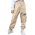AOWKULAE Girls & Women‘s Casual Cargo Jogger Pants, 6 Years - Women 3XL
