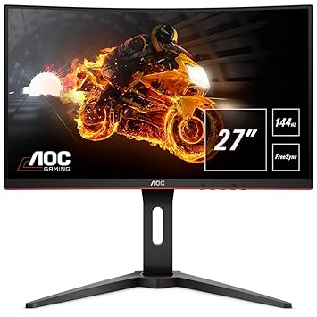 Aoc C27g1 Monitor Gaming Curvo Da 27 Fhd 1920 X 1080 A 144hz 2 X Hdmi Regolabile In Altezza Nerorosso