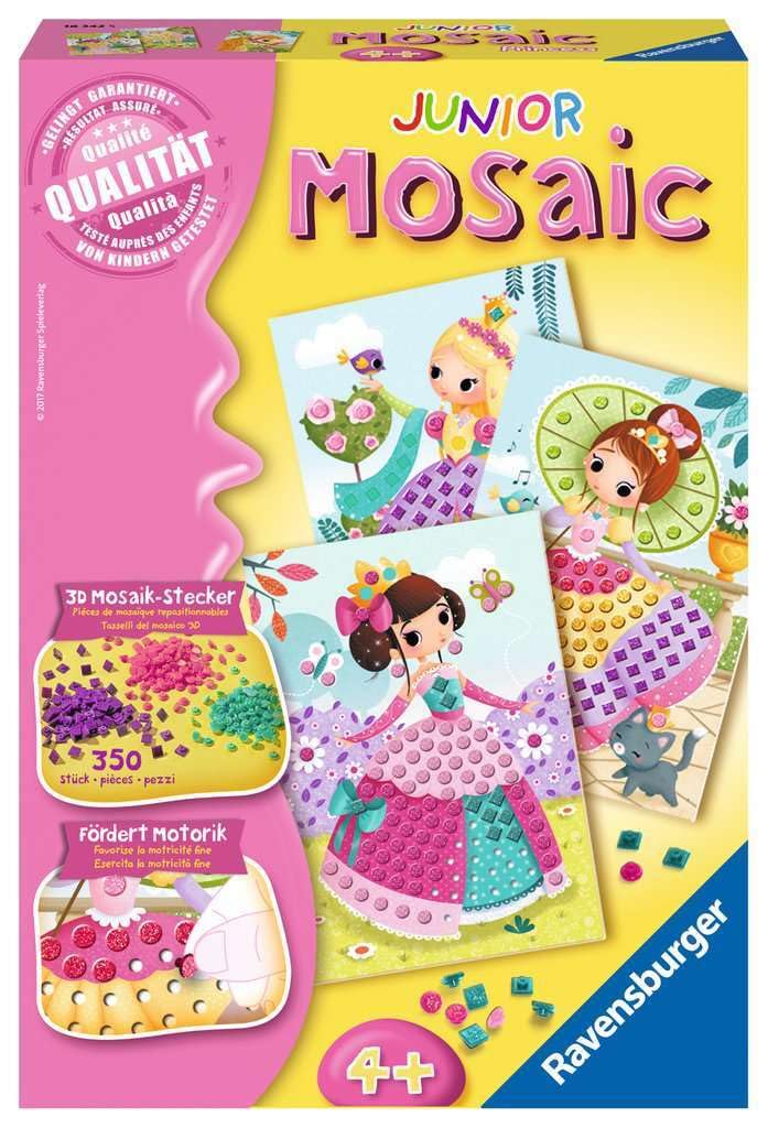 Ravensburger 18342 Mosaic Junior Princesses, DIY for Children from 4 Years, Yellow