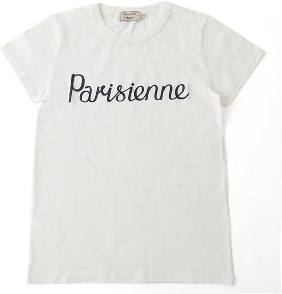 Amazon Co Jp Maison Kitsune メゾンキツネ Aw 半袖 Tシャツ カットソー クルーネック 丸首 カラーlatte レディース Latte オフホワイト 服 ファッション小物