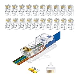EZYUMM 20-Pack RJ45 Pass Through Connector, Cat 5
