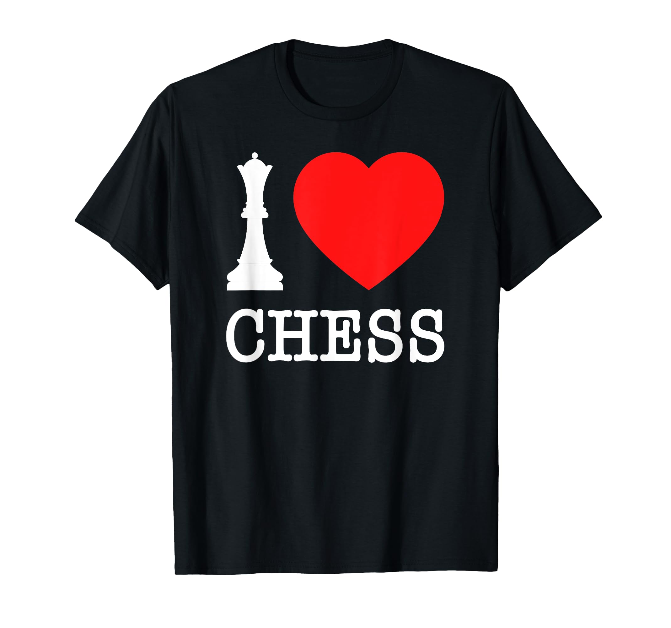 I Love Chess Player White Queen Chess Piece Heart Club Lover T-Shirt