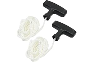 Zreneyfex 2Pcs Universal Lawnmower Pull Cord Starter Handle Kit with 1.5m Cord Rope Fit for Lawn Mowers Chainsaws Trimmers Ed