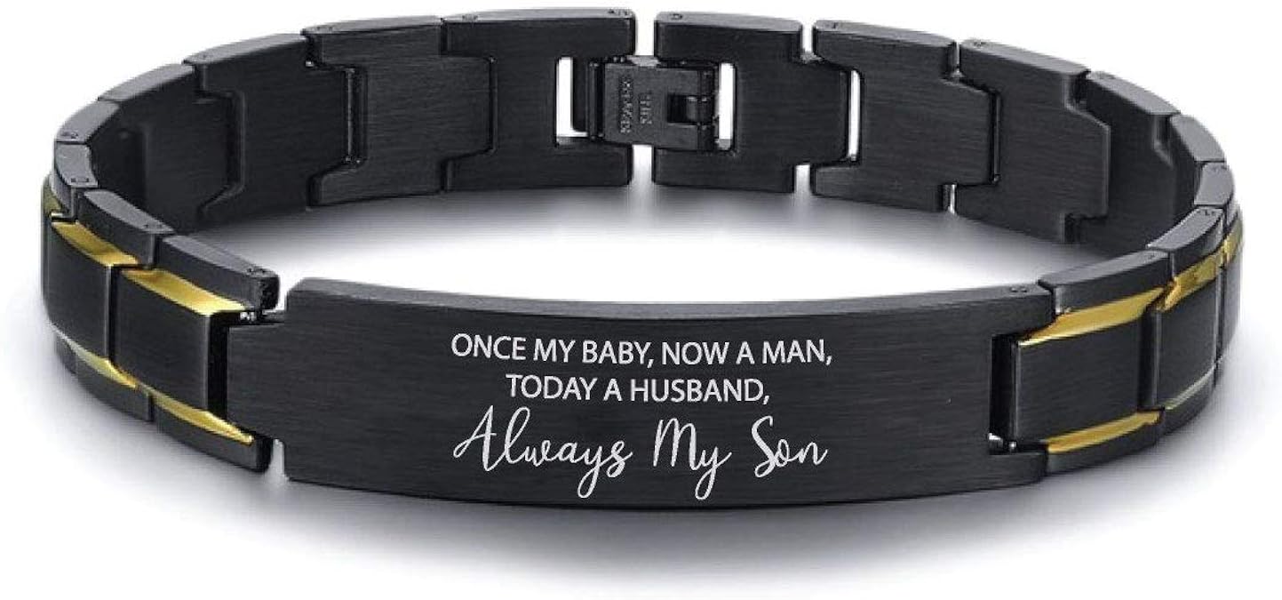 Mugart Son Wedding Gifts for Son Engraved Bracelet Gift