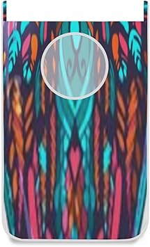 Cesto de Ropa, Estilo Boho Búho Coloreado Flechas Tribales Cremallera