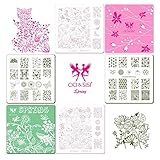 CICI&SISI Nail Art Stamping Plates Kit Spring Set Plate Manicure Template 4 Pieces
