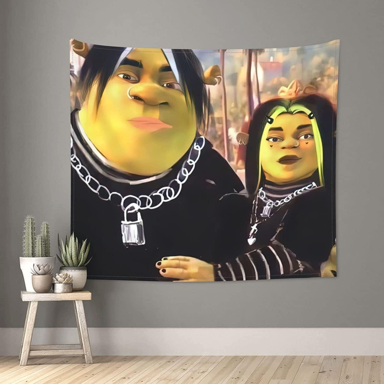 Tapestries - QGHOT Eboy Shrek and Egirl Fiona Funny Tapestries, Boutique Decorative Tapestry, Pop for Living Room Bedroom Home Decor (60