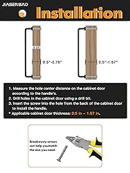 JIASENBAO Black Cabinet Bar Pulls 7.56" Hole Center