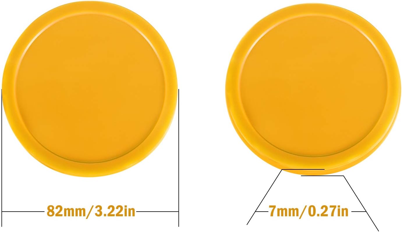 8 Pieces Air Hockey Pucks Replacement Round Pucks for Game Tables, Equipment, Accessories (Blue, Yellow, Purple, Orange, 3.2 Inch): Toys & Games