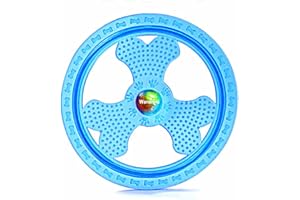 Wandrola Flying Disc Dog Sport Toy with Flashing LED Lights, Light Up Pet Disk for Ultimate Night Time Play, Blue
