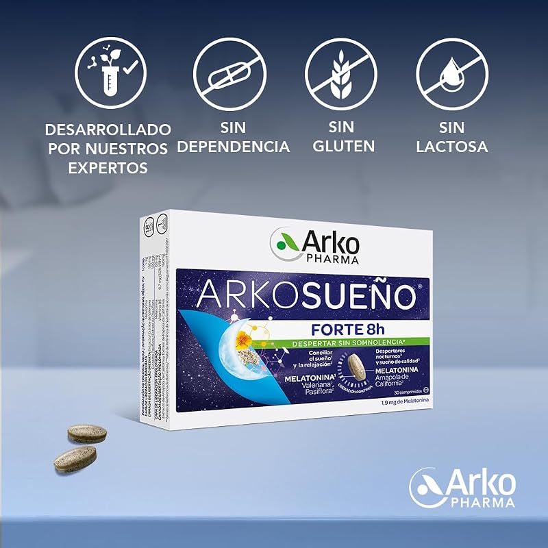 Arkosueño Forte 8h 30 comprimidos Melatonina 1,9mg Valeriana