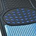 BDK Real Heavy Duty Metallic Rubber Mats for Car SUV and Truck (Blue Black) - All Weather Protection, Trimmable