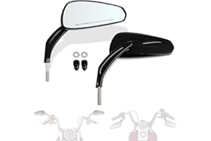 FOVPLUE Handlebar Mount Mirrors, Motorcycle Rearview mirrors for 1982-2025 Harley Models, for CVO Dyna Touring Electra Glide Road Glide Road King Softail Street Glide Sportster 1200 883, Gloss Black