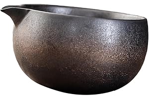 JISADER Ceramic Matcha Bowl Handmade Green Tea Cup with Pour Spout 600ml Japanese Traditional Matcha Bowl for Friends Best Gi