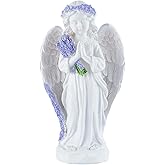 Brizoria Guardian Angel Statue Angels Figurines with Lavender Resin Angel Decor Memorial Sympathy Angel Gifts for Women Mom Grandma Angel Decorations for Home Statue Decor