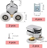 Brelet 4 Pcs 25mm Shower Door Rollers Top Bottom Runners for 4-6mm Glass view 2