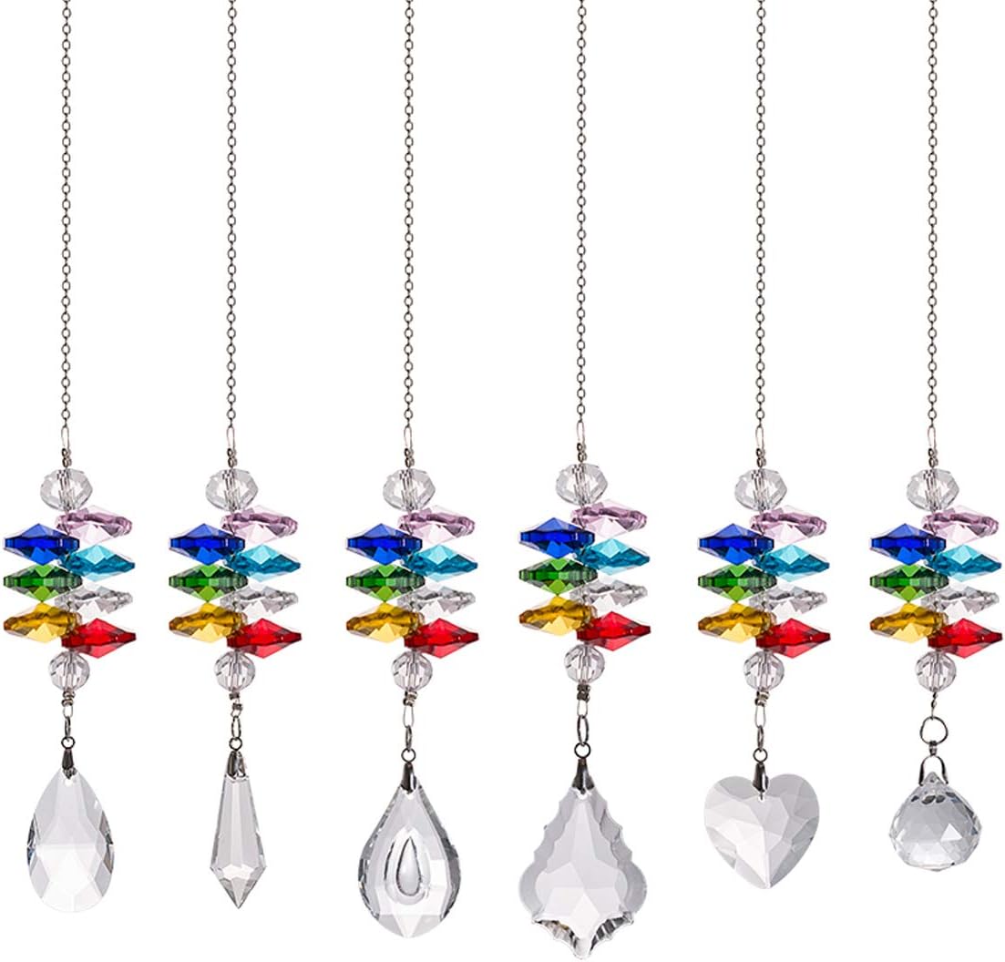 LONGSHENG Suncatchers Crystal Suncatcher Chakra Crystal Prism Ball
