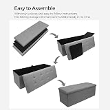 Dripex Folding Linen Storage Ottoman 120L 110x38x38 Light Grey view 6