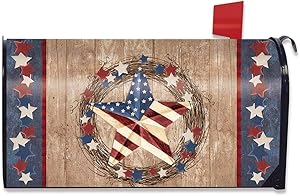Briarwood Lane Americana Barnstar Patriotic Magnetic Mailbox Cover Primitive