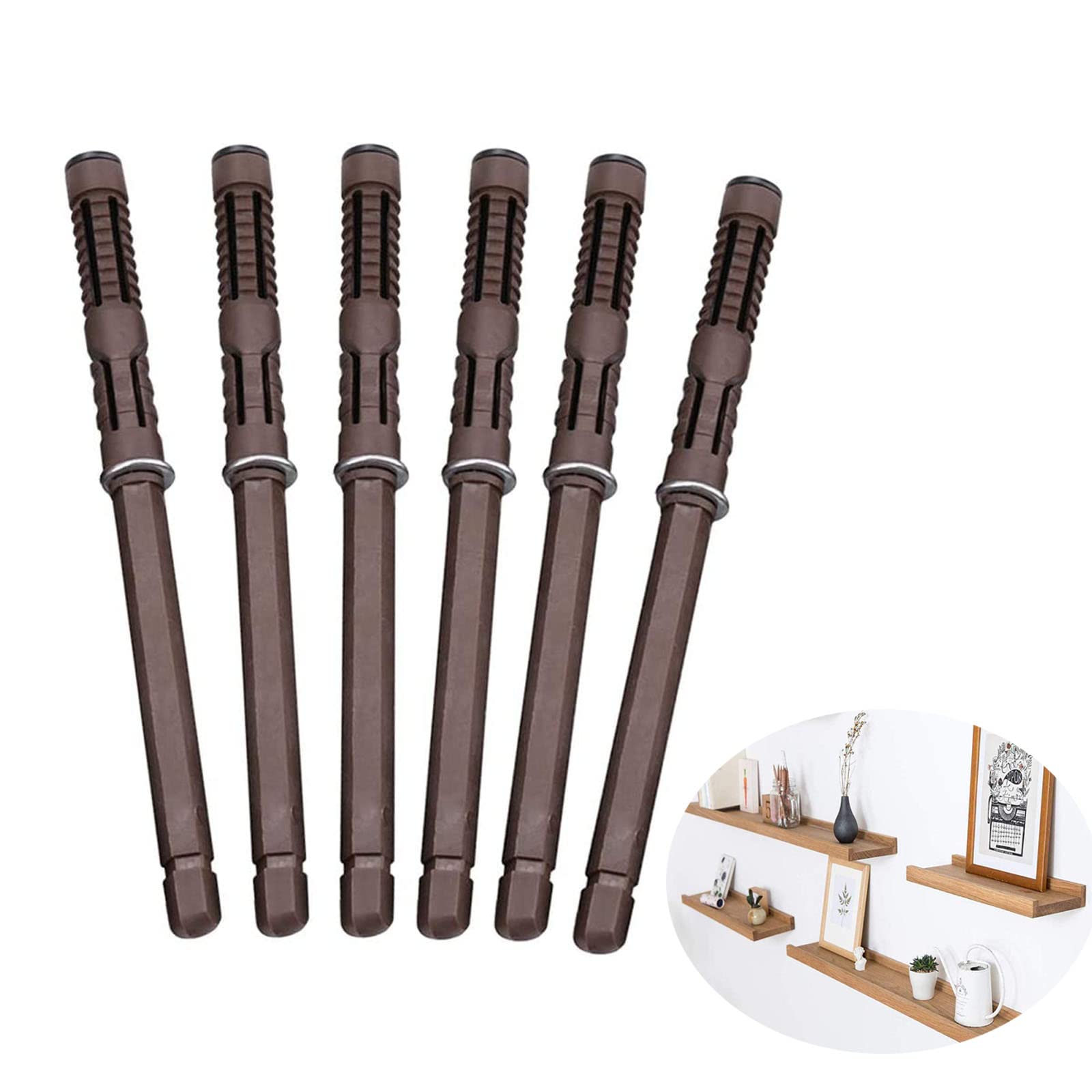 6PCS Concealed Floating Shelf Brackets, Heavy Duty Invisible Supports for DIY Custom Wall Floating Board Shelves (10 x 100mm)