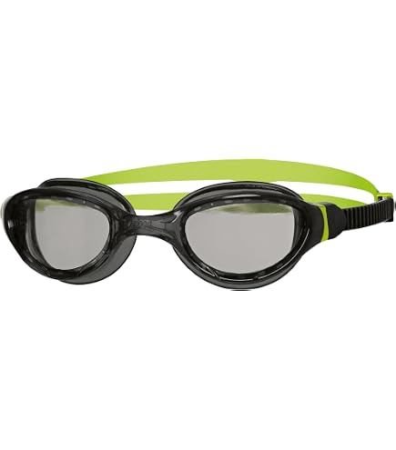 Zoggs Junior Predator Anti-Fog UV Protection Adjustable Strap No-Leak Comfortable Soft Silicone Swimming Goggles, 6-14 Years, Blue/Lime