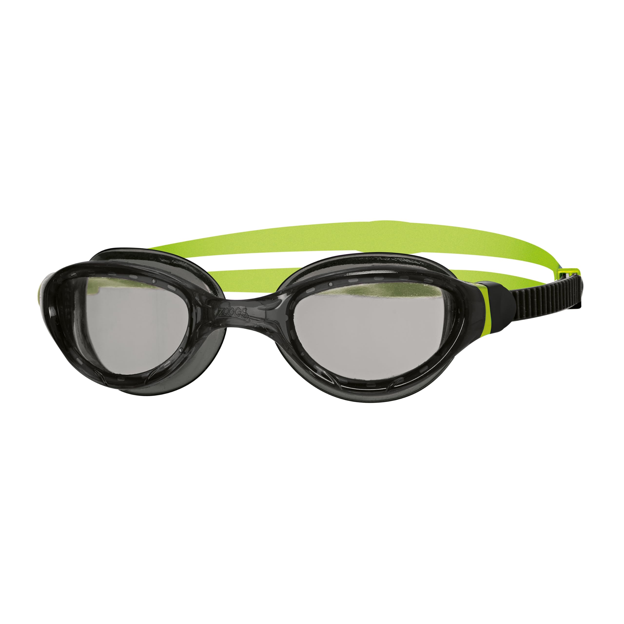 Zoggs Children's Phantom 2.0 Junior with UV Protection and Anti-Fog Swimming Goggles, Black/Lime/Smoke (6-14 Years)