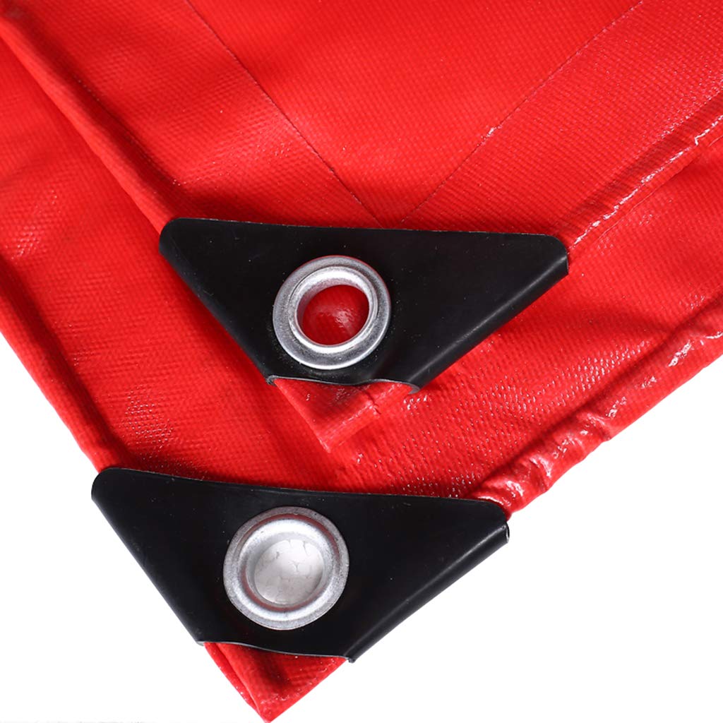 Huyyc グロメット付き重防水防水シート レッド防水カバーの防水カバー 17mil屋外耐久