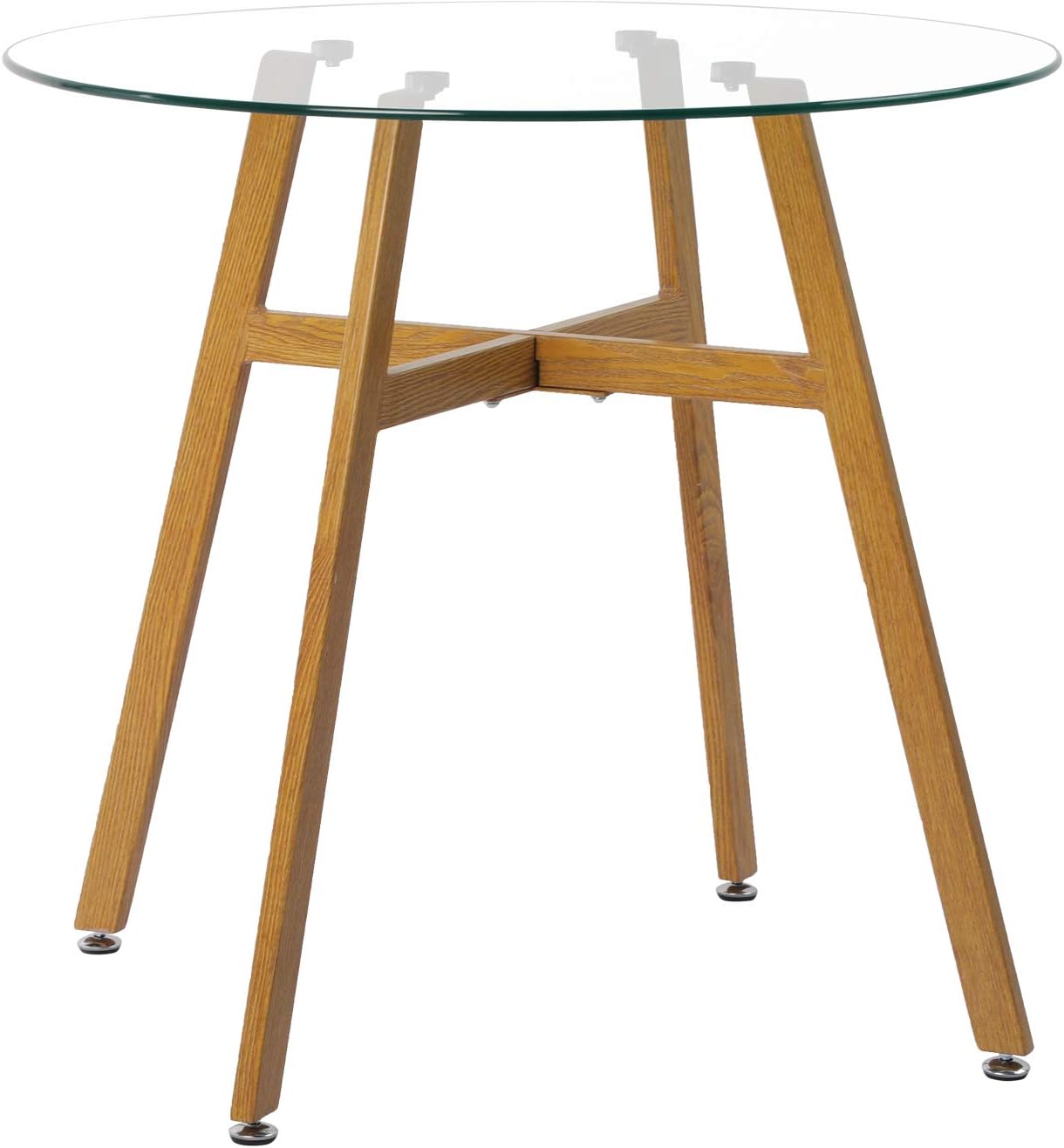 IPOTIUS 80cm Runder Glas Esstisch Skandinavisch