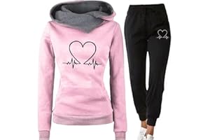 JMMSlmax Women 2 Piece Sweatsuits Jogger Pants Fall Winter Lounge Set Tracksuit Women Casual Tracksuit Hoodie Long Pants Sets