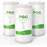 SimPure 5 Micron 10" x 4.5" Sediment and Carbon Whole House Water Filters, PGC Replacement Cartridge for GE FXHTC, GXWH40L, RFC-BB / 155141-43, WRC25HD, WDGD-5005, W10-PR, W15-PR, 3 Pack