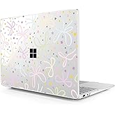 Lepeoac Clear Case for 2025 Microsoft Surface Laptop 13 Inch - Windows 11 Copilot+ PC - Touchscreen Display Cover (Fits Model 2095,NOT Fitting Other Surface Laptop), Bow Knots