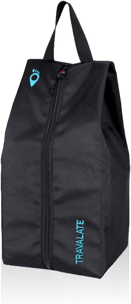 Travalate® Durable Polyester Shoe Bags Organizer Water Proof Multi-Purpose Portable Foldable (Set of 1) (Black & Blue_TR1330)
